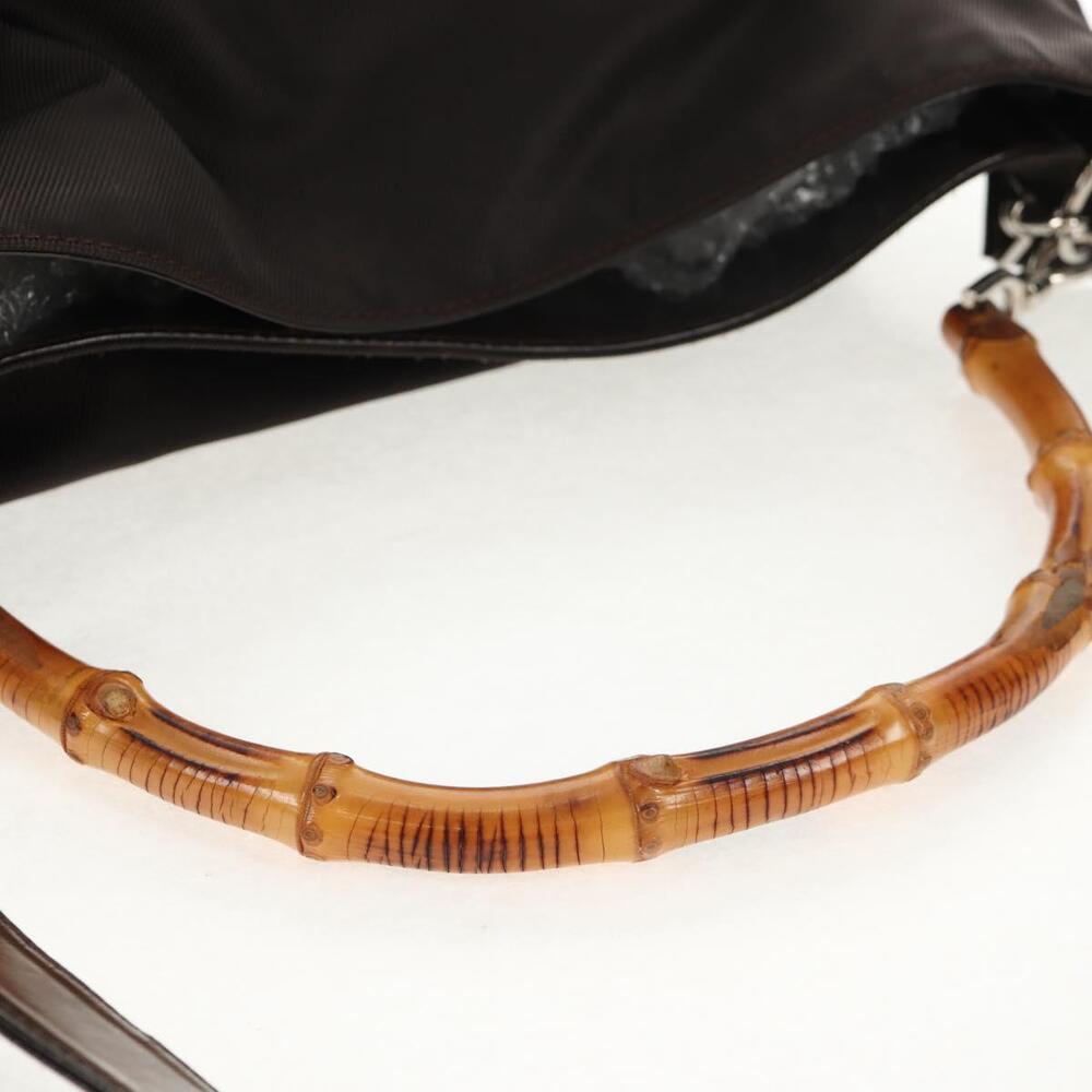 GUCCI Bamboo Hand Bag Nylon 2way Brown Auth ep11084 - Picture 8 of 16